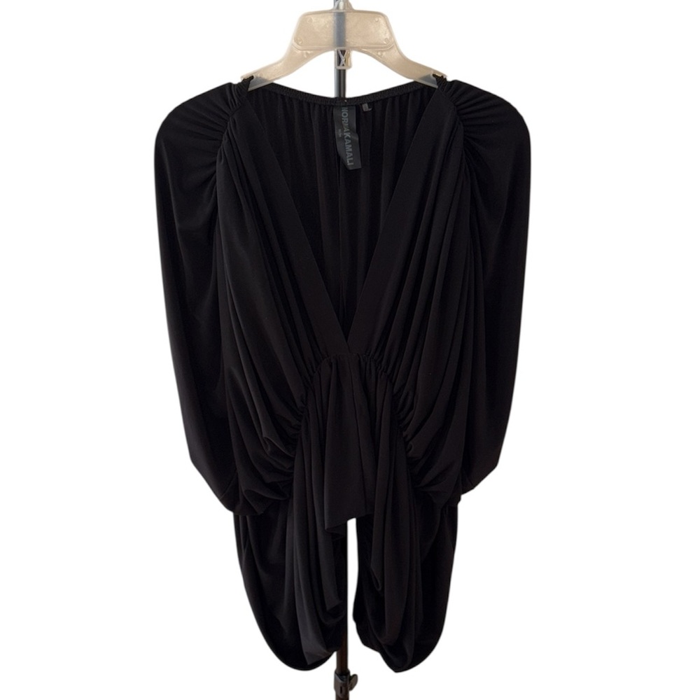 Norma Kamali Black Jersey Butterfly Top